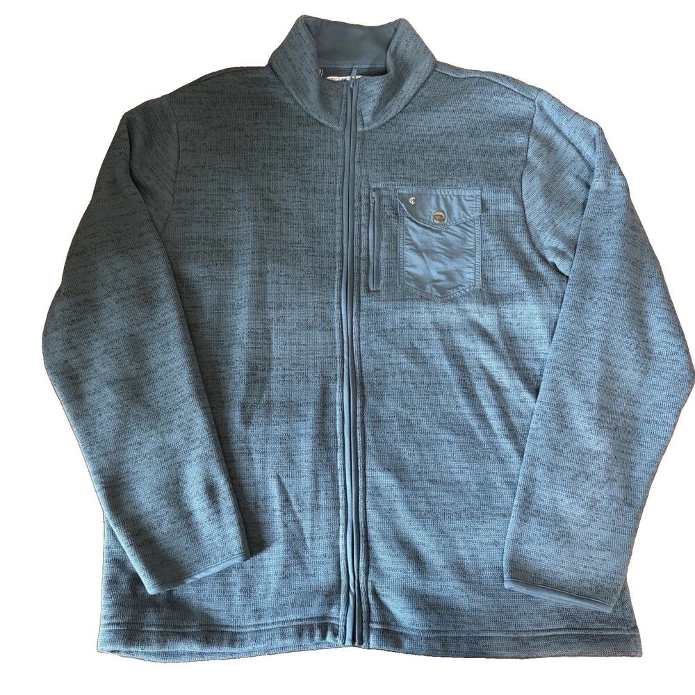 Criquet Men’s Blue Full Zip Fleece Active Golf Jacket Pockets Size XL Athletic